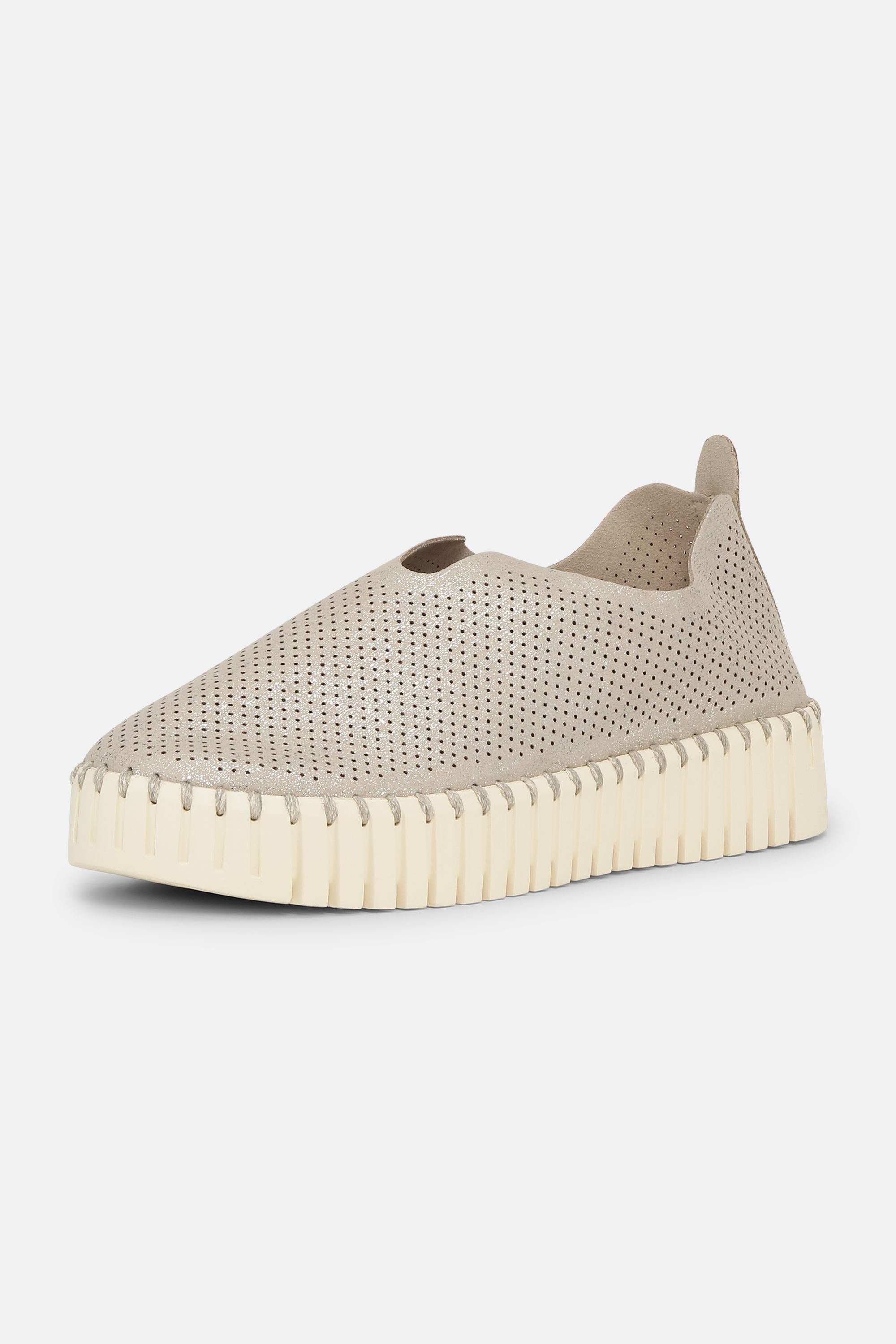 Tulip Chaussures Plateforme Pailletées - Silver Pearled Ivory