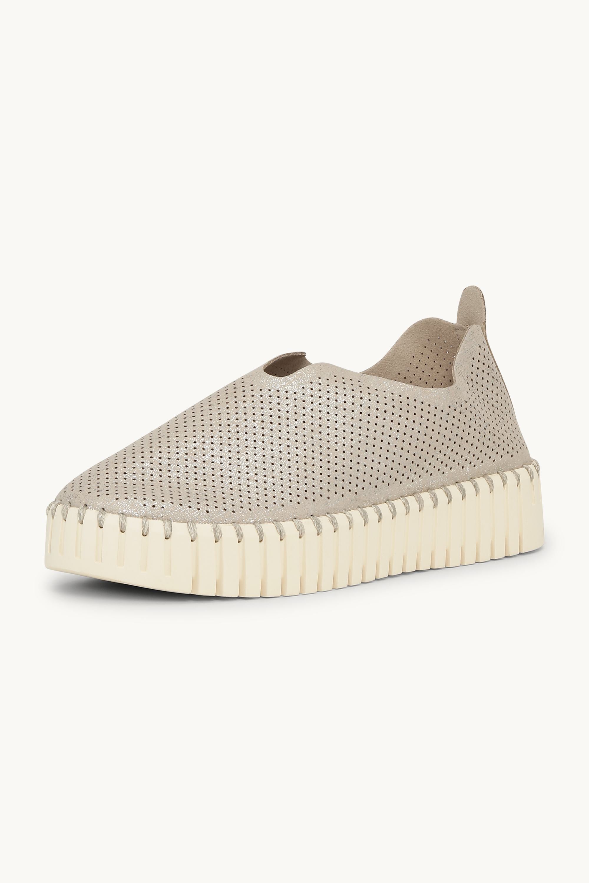 Tulip Chaussures Plateforme Pailletées - Silver Pearled Ivory