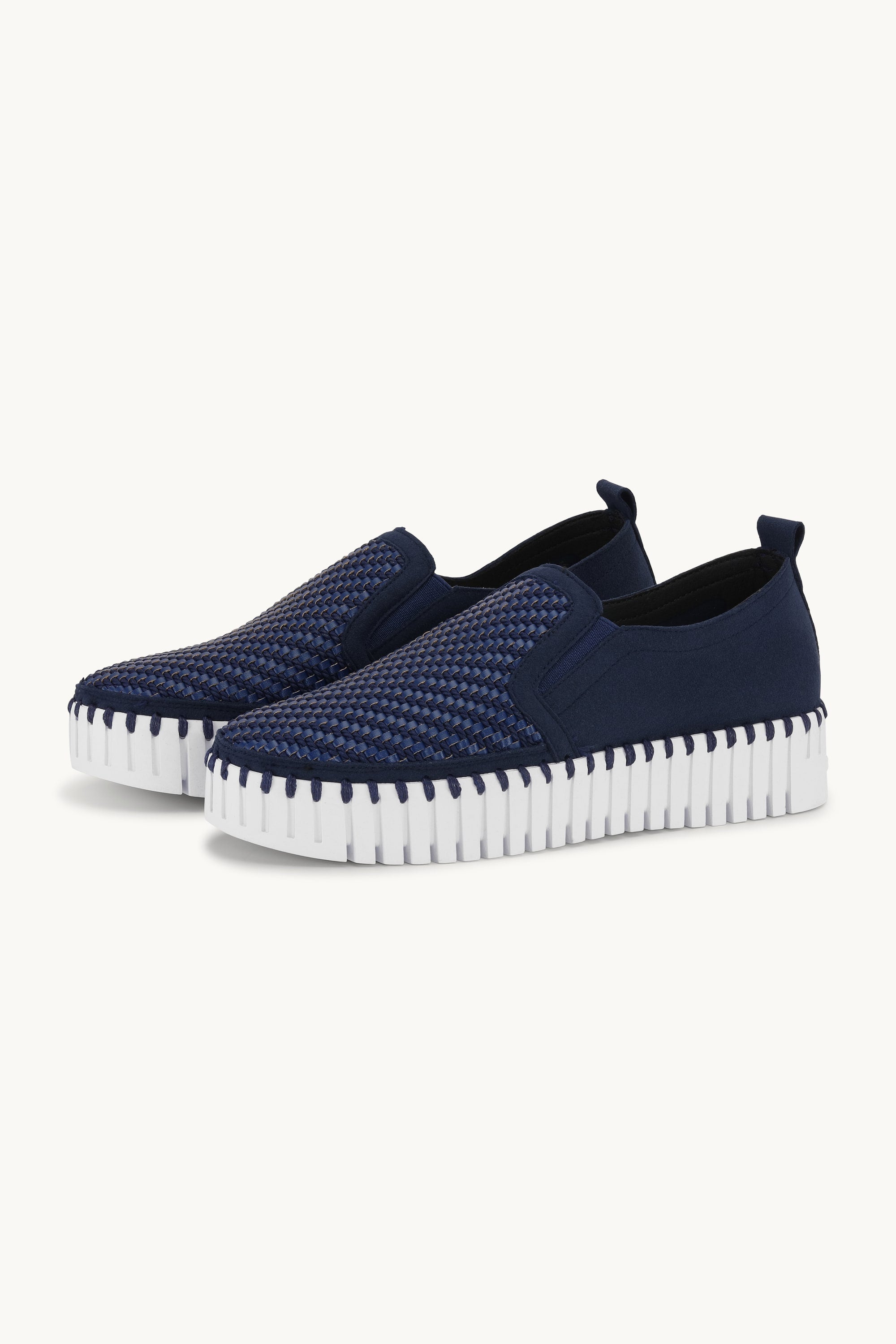 Platform Tulip Flats - Dark Indigo White