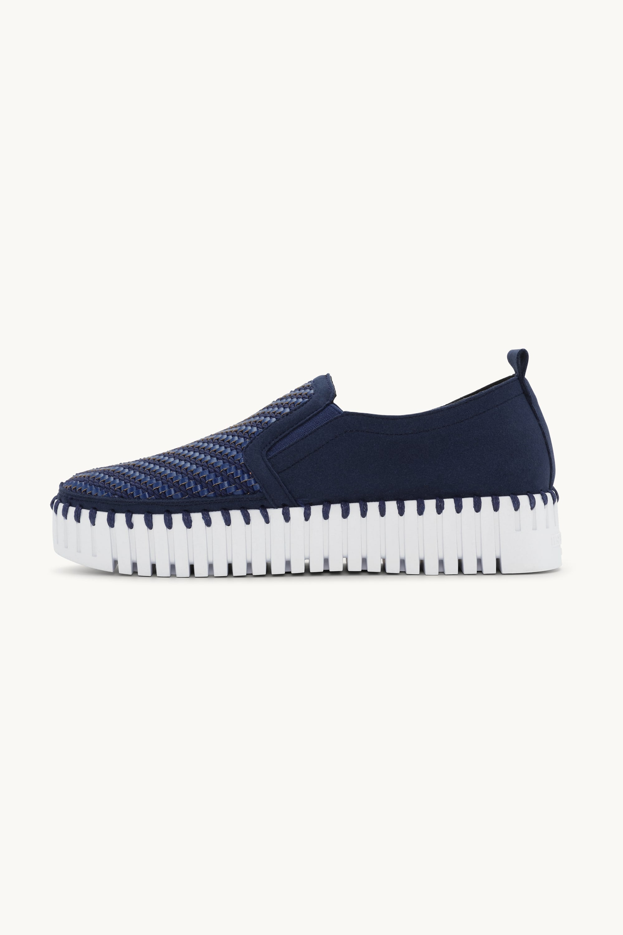 Platform Tulip Flats - Dark Indigo White