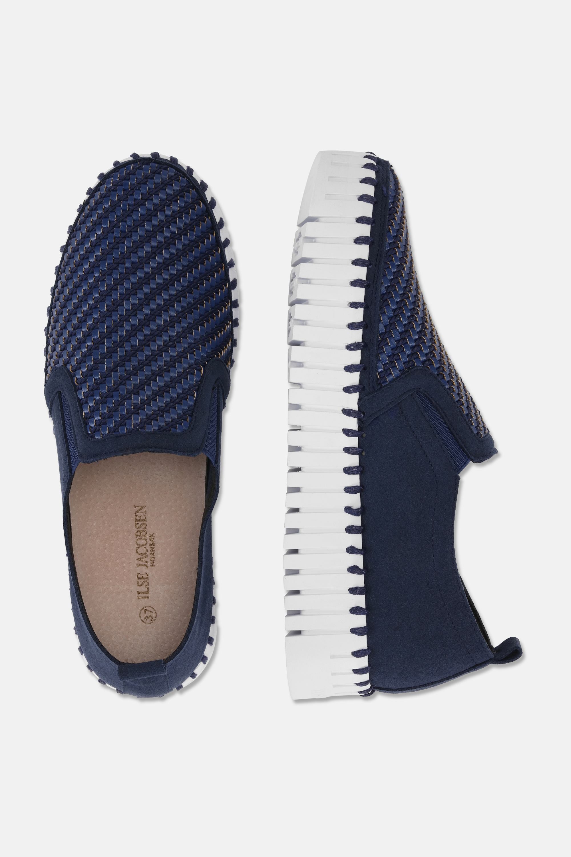 Platform Tulip Flats - Dark Indigo White