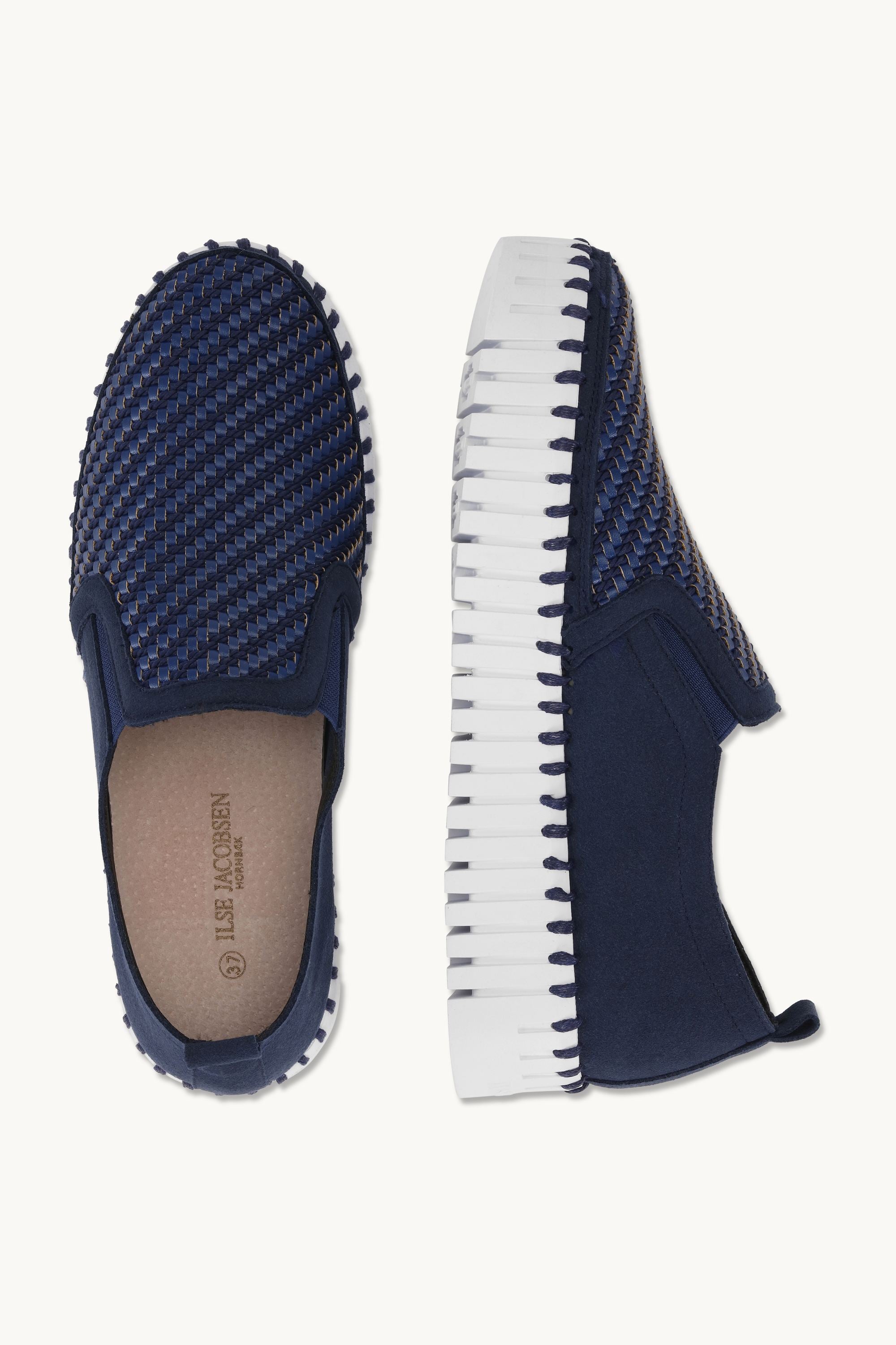 Platform Tulip Flats - Dark Indigo White