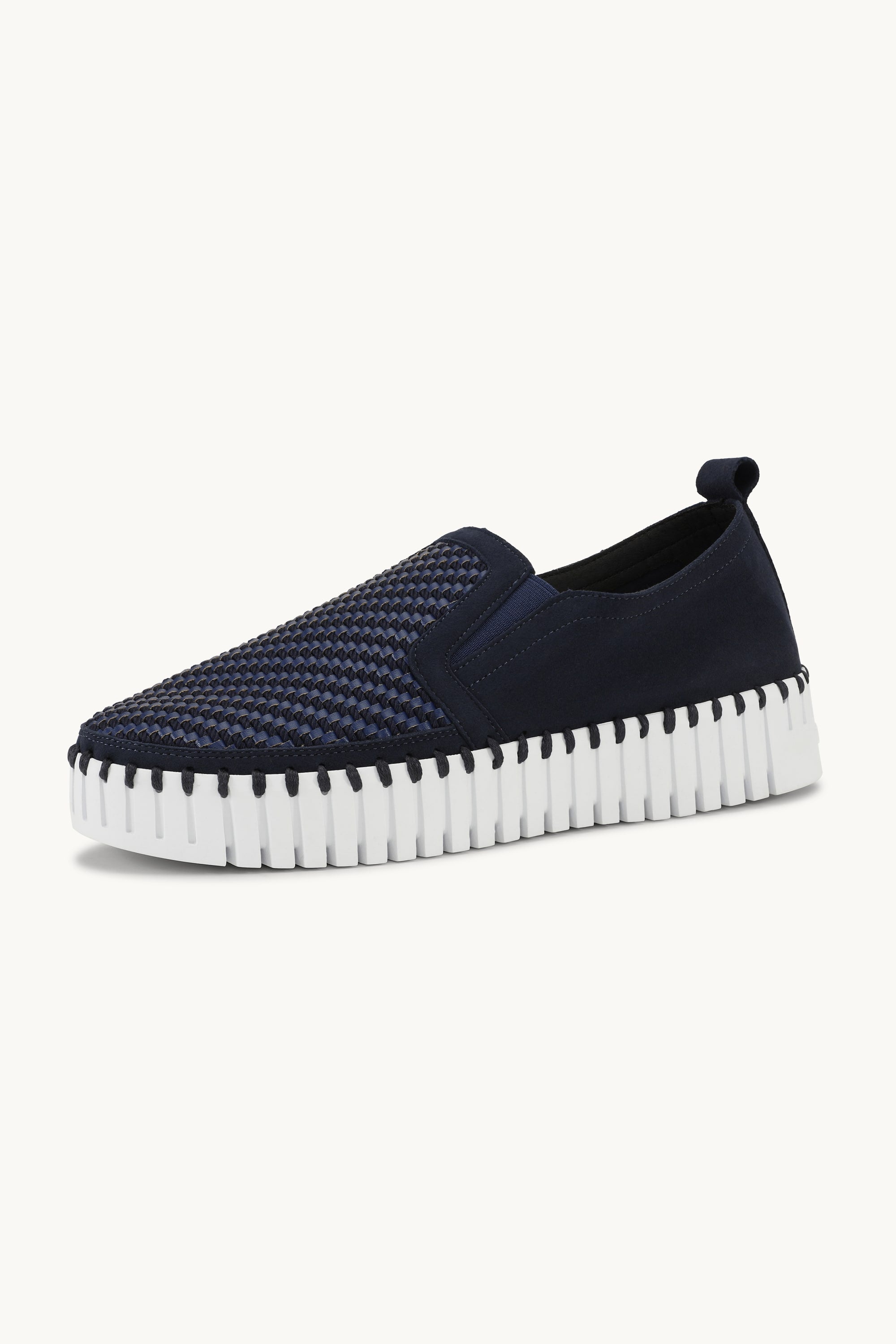 Platform Tulip Flats - Dark Indigo White