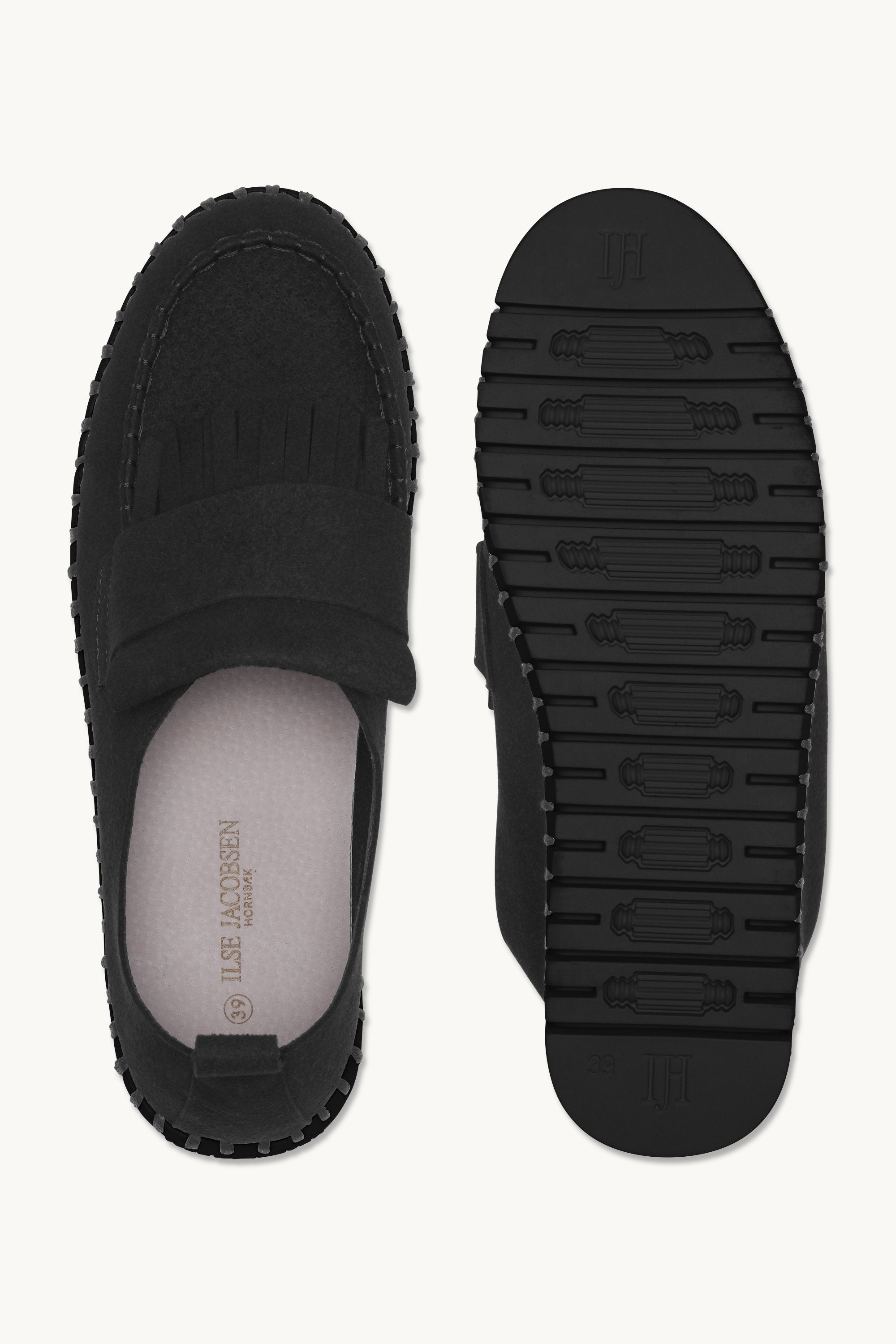 Tulip Fringe Loafer - Black Black