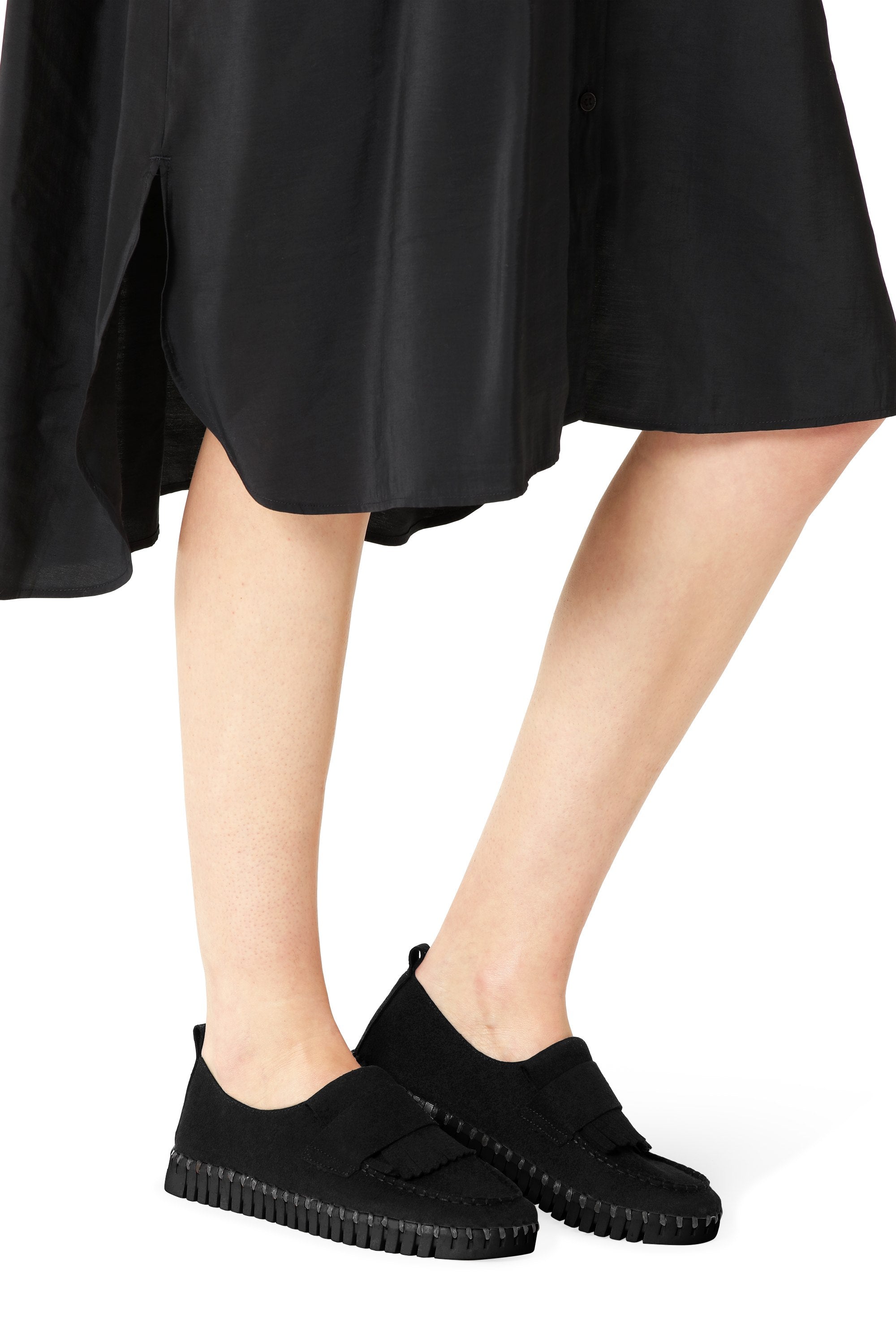 Tulip Fringe Loafer - Black Black