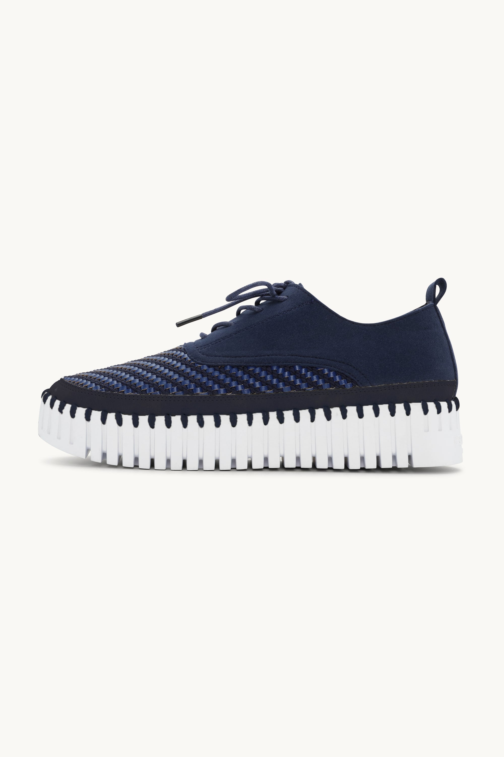 Tulip Flats With Laces - Dark Indigo White