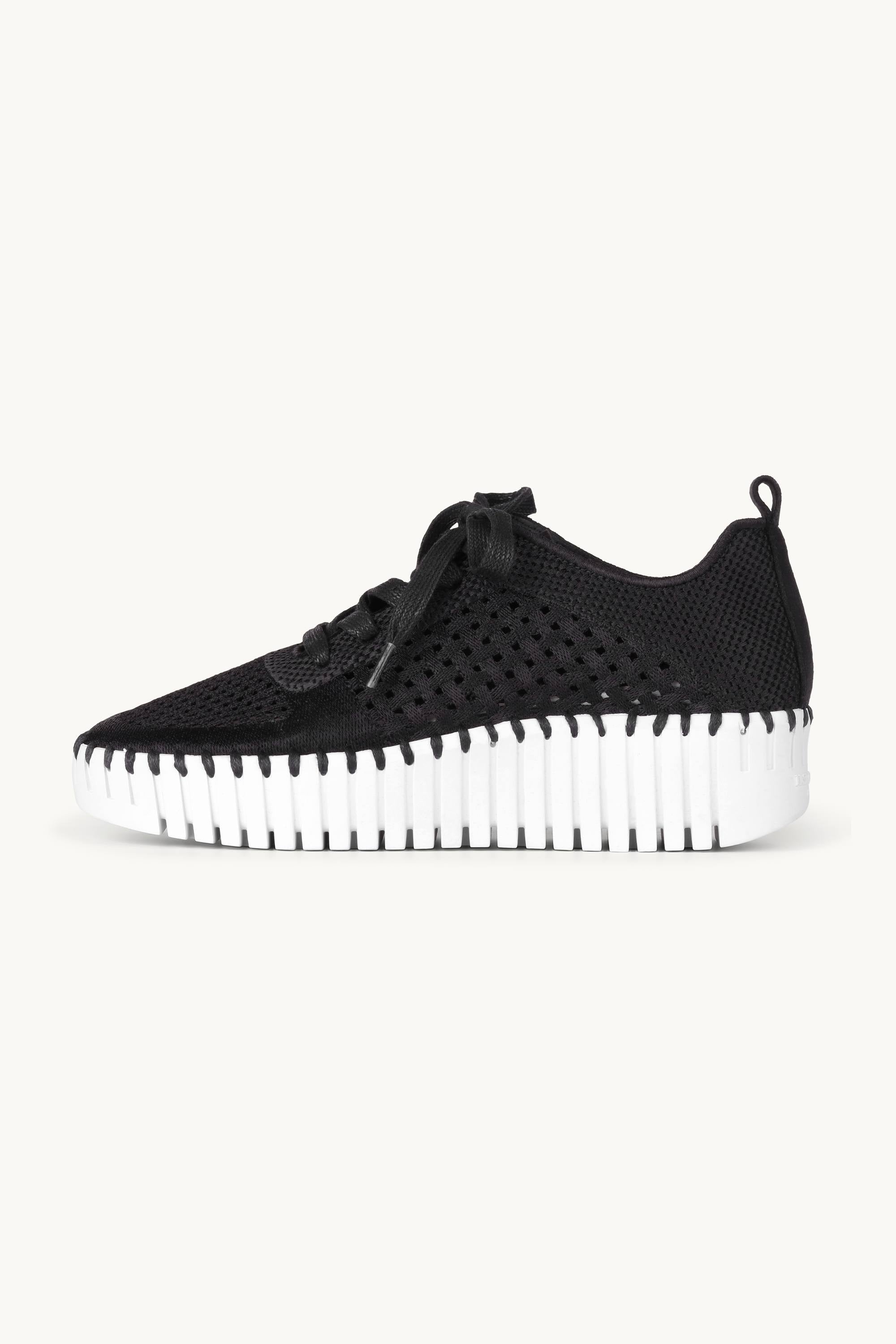 Tulip Flats With Laces - Black White