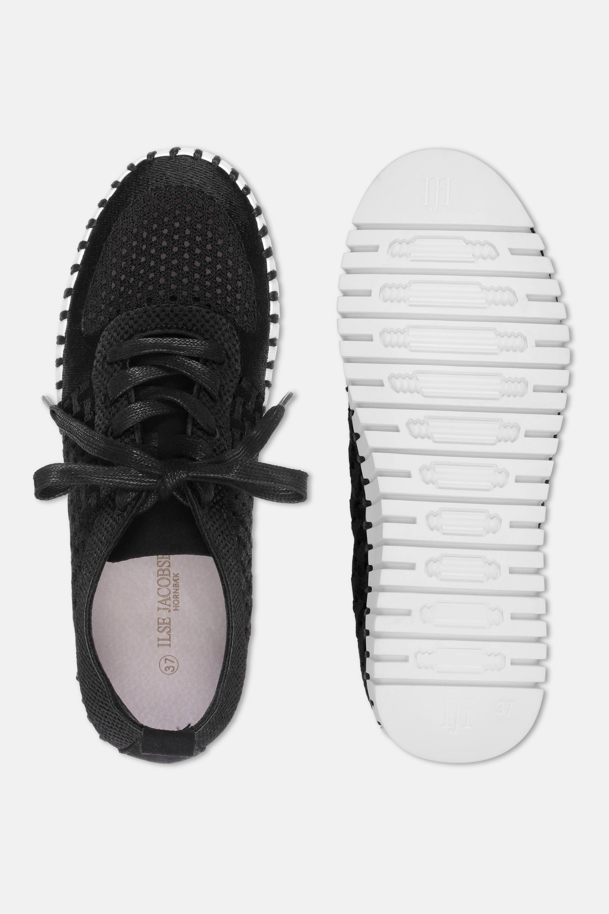 Tulip Flats With Laces - Black White