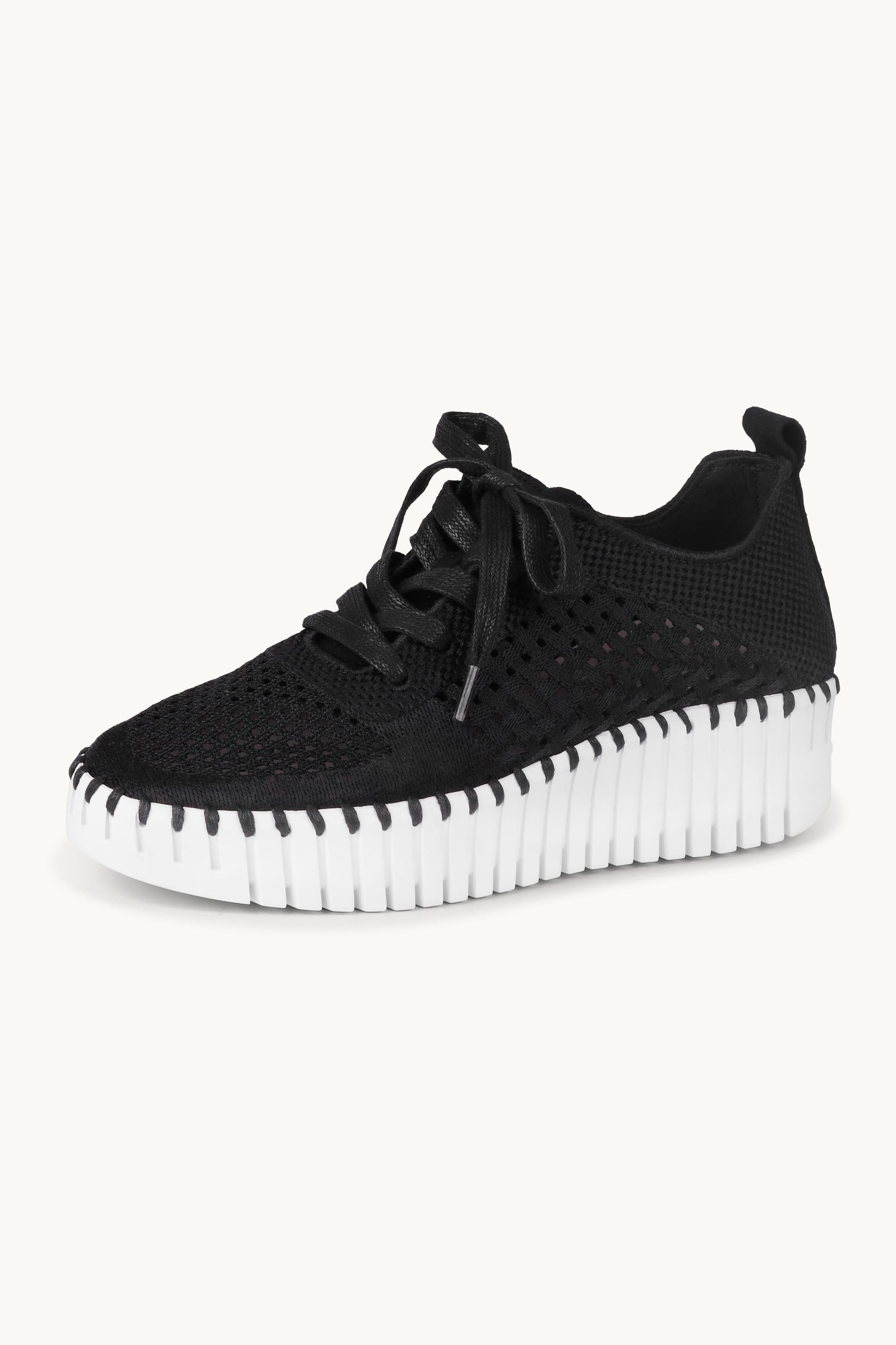 Tulip Flats With Laces - Black White