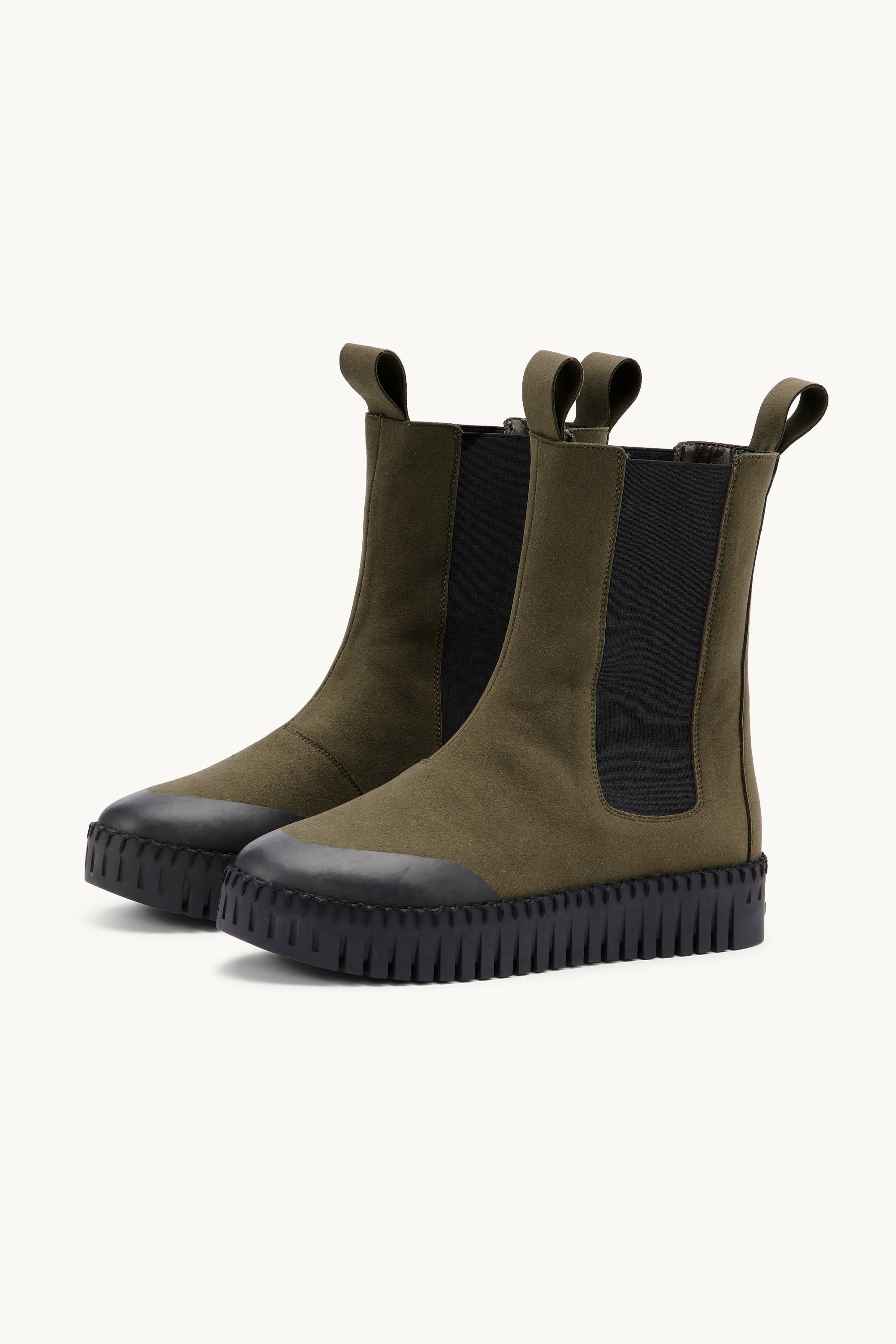 Bottes Chelsea longues - Olive foncé noir