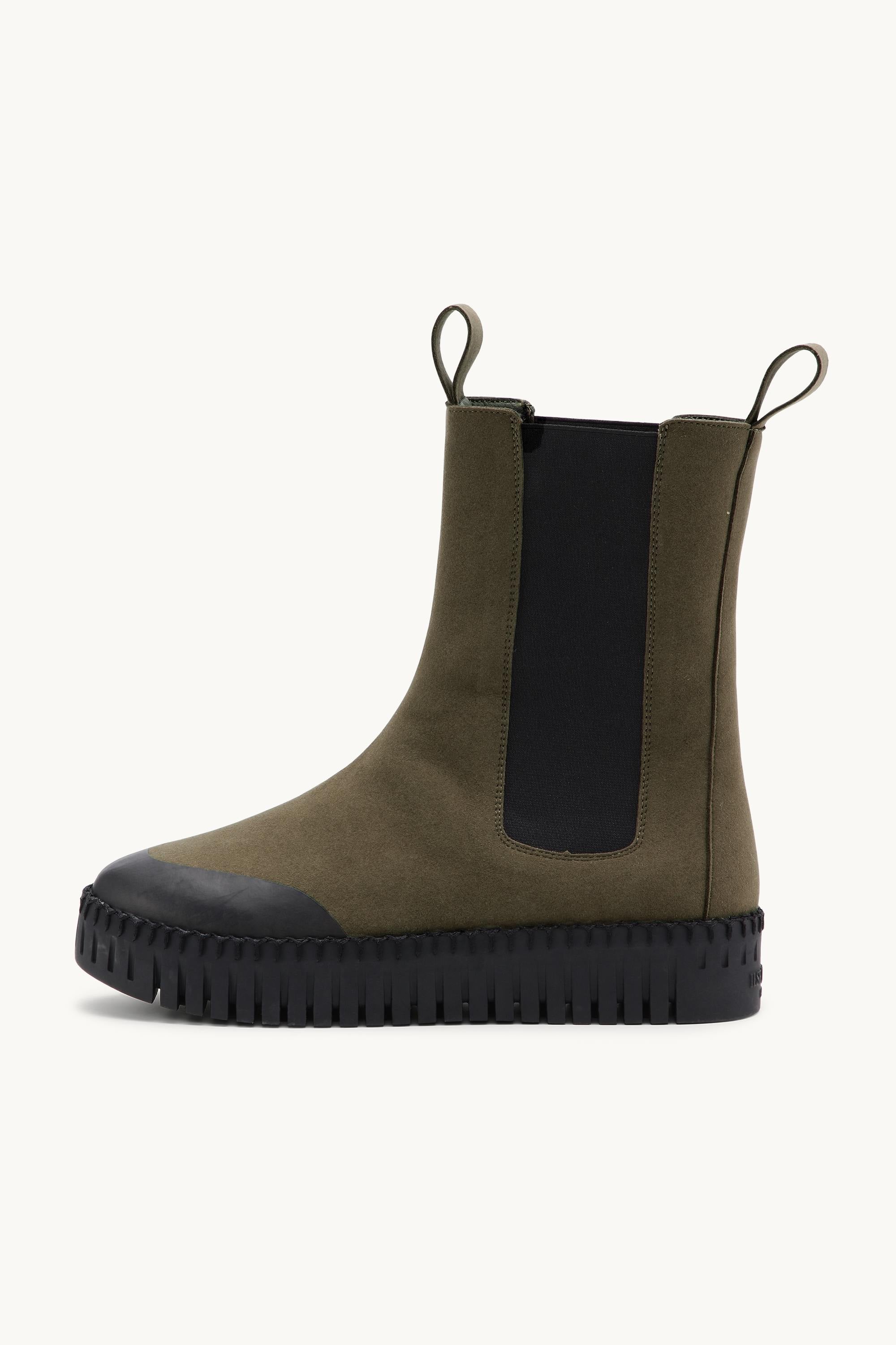Bottes Chelsea longues - Olive foncé noir