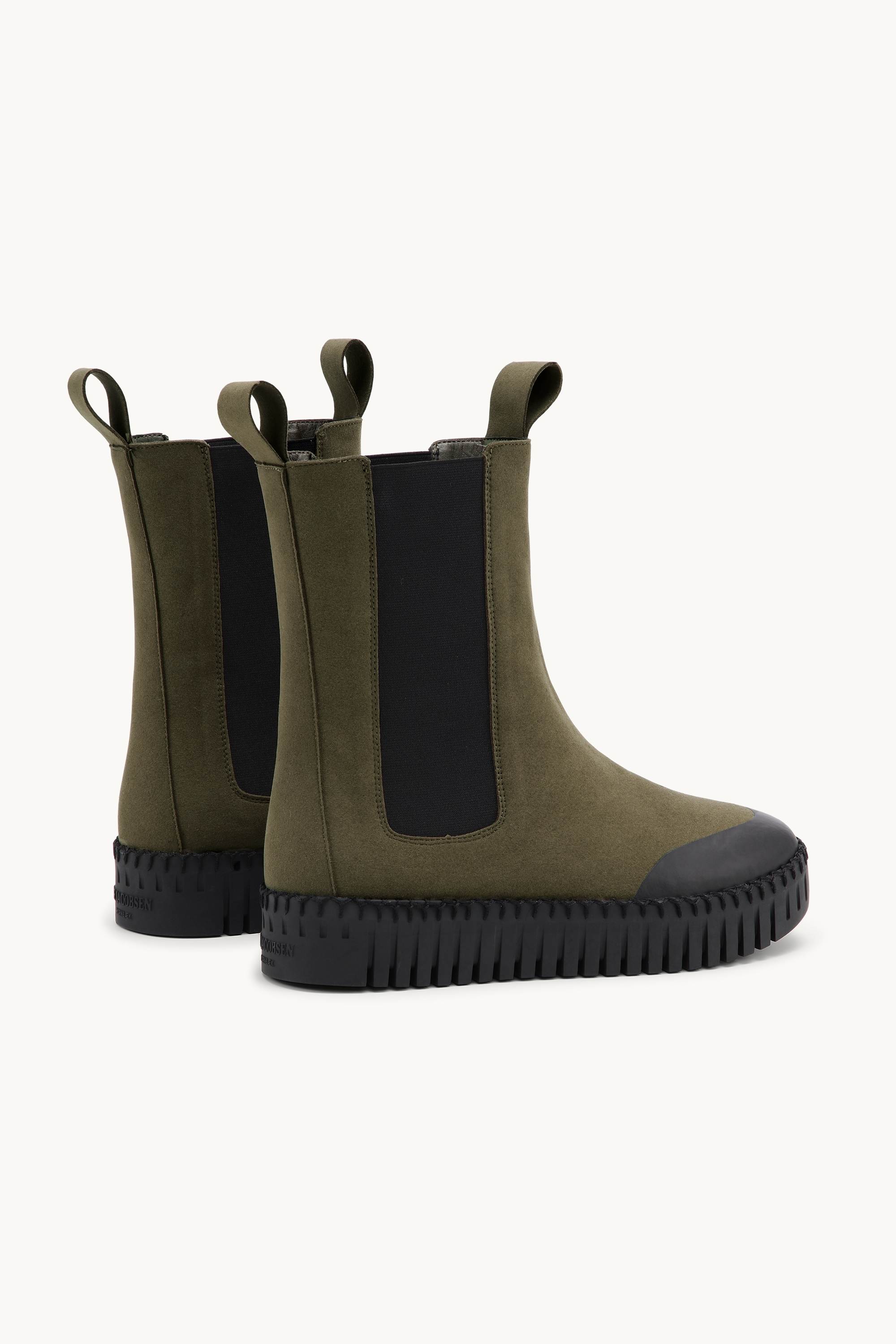 Bottes Chelsea longues - Olive foncé noir