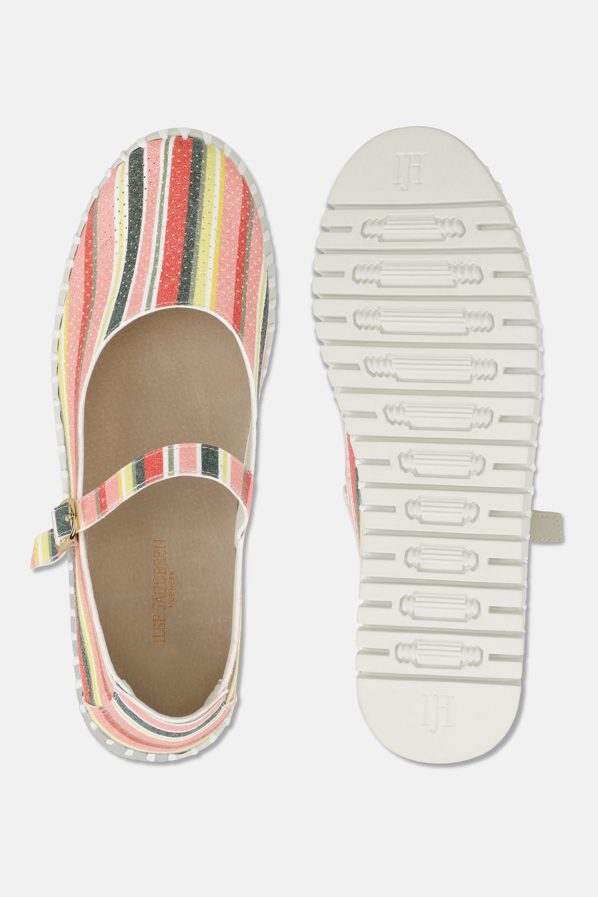 Ballerines Rayées - Peach Bud White