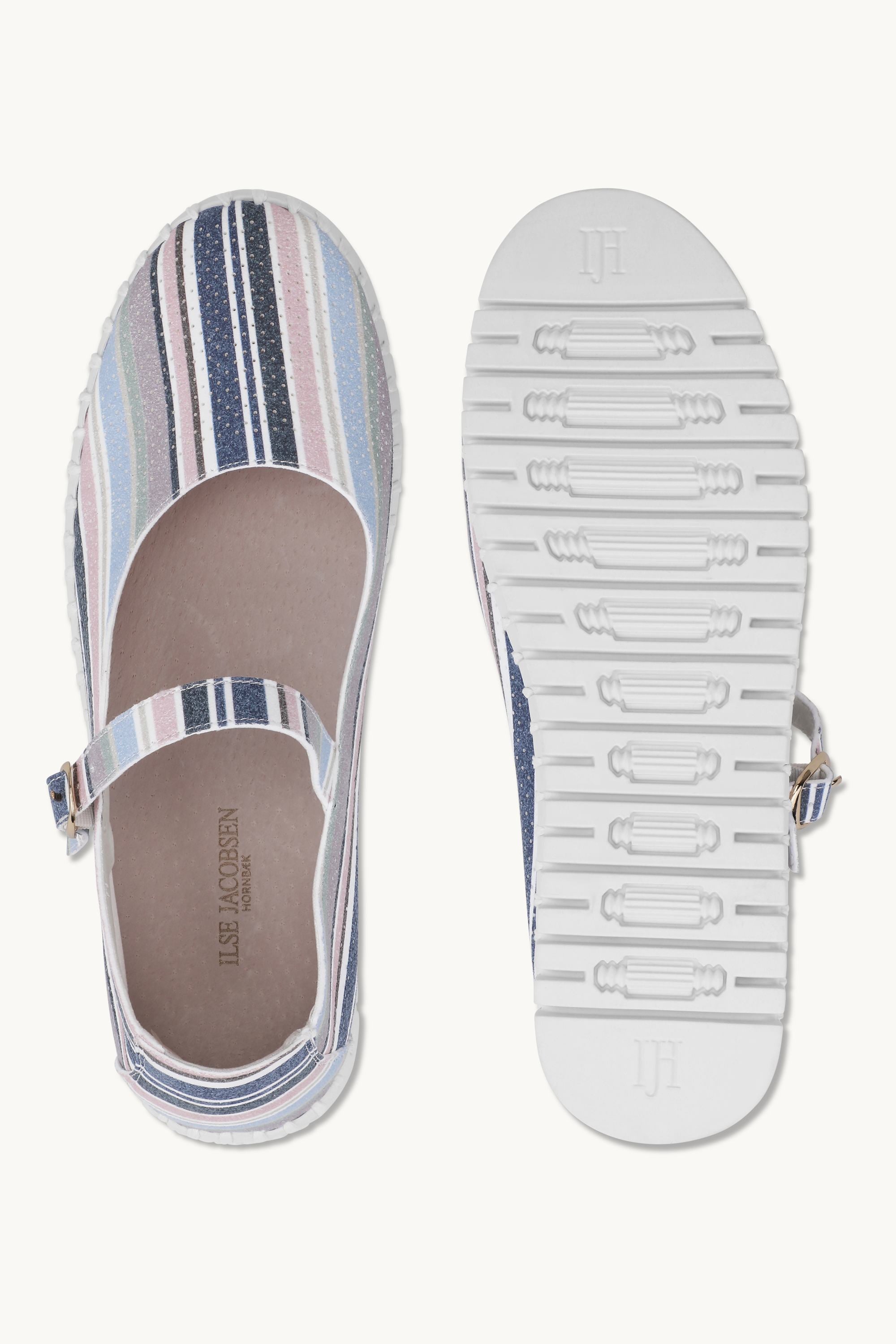 Ballerines Rayées - Lotus White