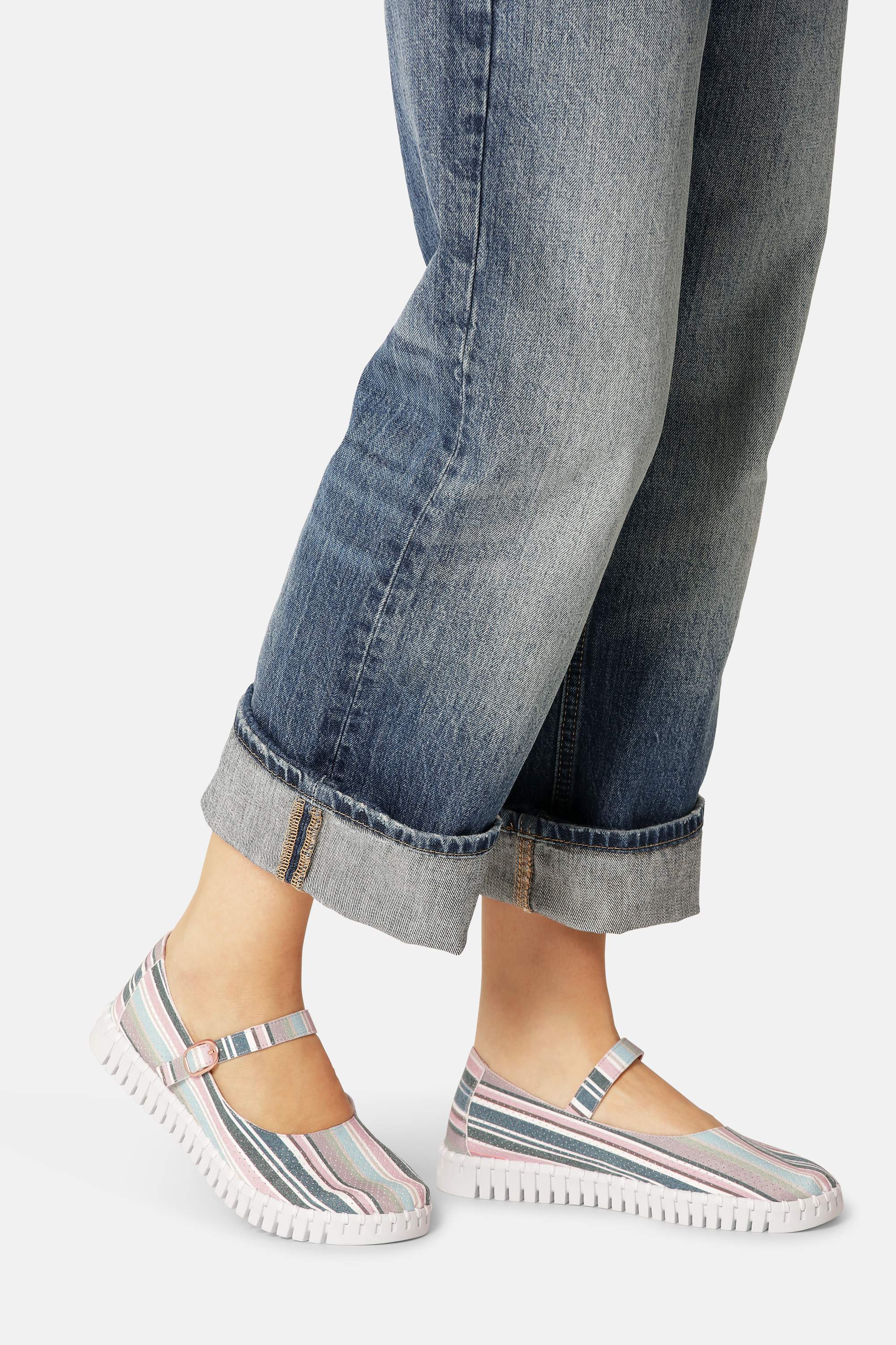 Ballerines Rayées - Lotus White